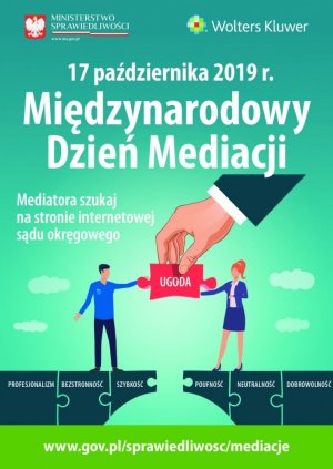 Plakat dotyczący Międzynarodowego Dnia Mediacji