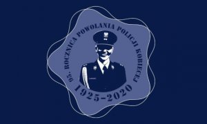 portret policjantki z napisem 95 rocznica powołania policji kobiecej  1925-2020