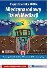 Plakat z informacją o obchodach Dnia Mediacji