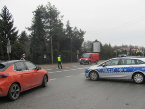 Policjanci podczas działań na drogach