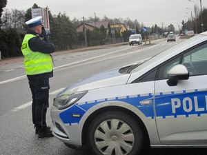 Policjanci podczas działań na drogach