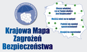 plakat z mapą Polski i nazwą aplikacji