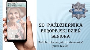telefon i kartka z napisem 20 października Europejski Dzień Seniora