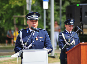 I Zastępca Komendanta Stołecznego Policji podczas wystąpienia