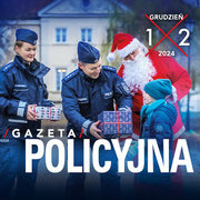 STRONA TYTUŁOWA GAZETY- POLICJANCI I MIKOŁAJ Z PACZKAMI