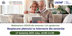 plakat z 2 osobami przed komputerem i nazwa akcji
