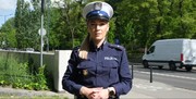 Policjantka ruchu drogowego podczas służby