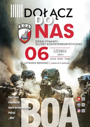 Plakat zapraszający na dzień otwarty