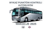 autobus i napis Wykaz punktów kontroli