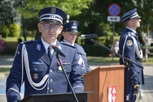 Komendant Powiatowy podczas wystąpienia