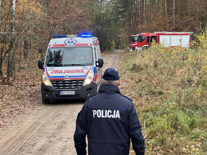 funkcjonariusze różnych służb podczas ćwiczeń w lesie