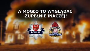 plansza z logo Policji i Straży Pożarnej i nazwa akcji